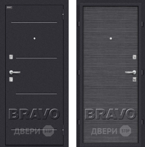 Входная металлическая Дверь Bravo Оптим Кобра Black Wood в Павловском Посаде