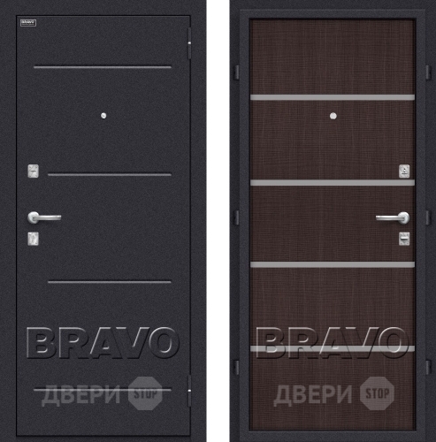 Входная металлическая Дверь Bravo Оптим Лайн Венге в Павловском Посаде
