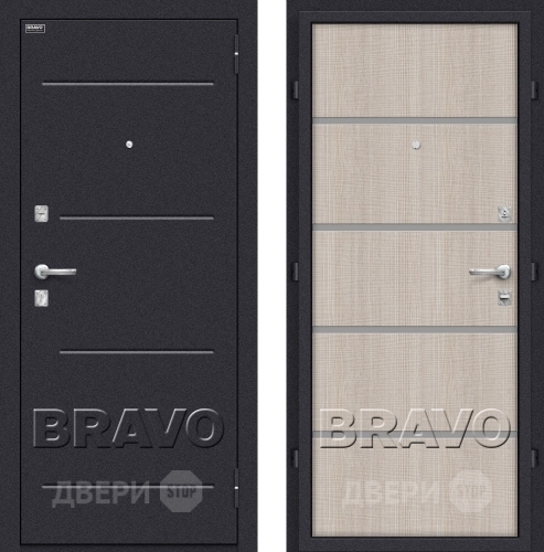 Входная металлическая Дверь Bravo Оптим Лайн Капучино в Павловском Посаде