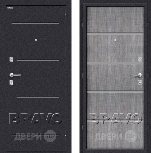 Входная металлическая Дверь Bravo Оптим Лайн Грей в Павловском Посаде