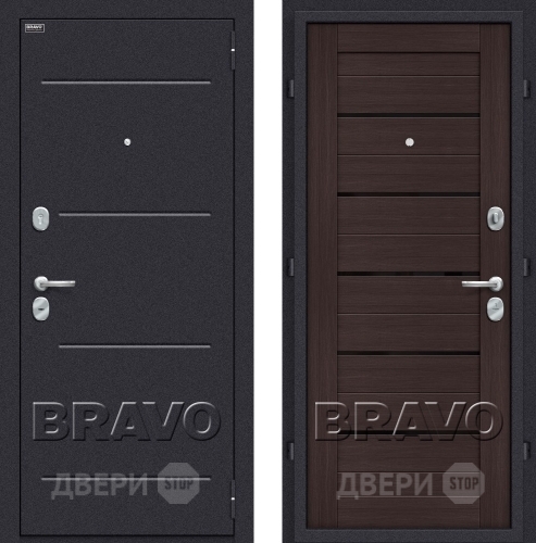 Входная металлическая Дверь Bravo Оптим Техно Венге в Павловском Посаде