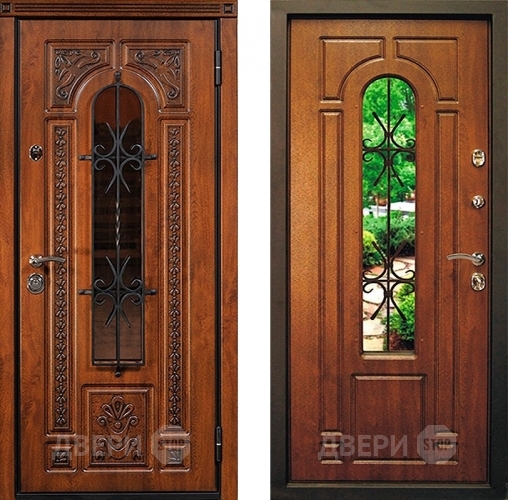 Входная металлическая Дверь Юркас Лацио с ковкой и стеклом в Павловском Посаде