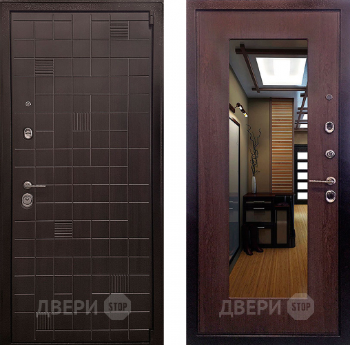 Дверь Ратибор Силуэт зеркало 3К Венге капучино в Павловском Посаде