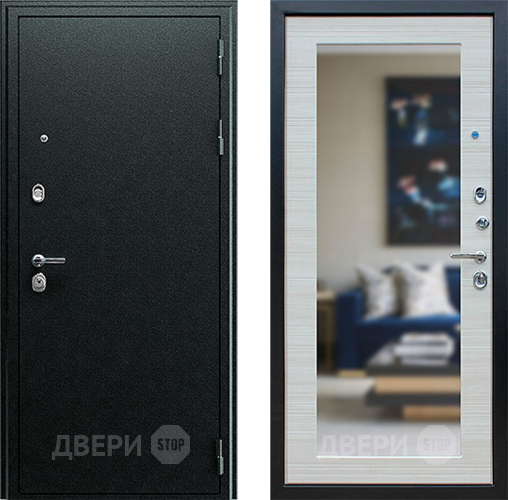 Входная металлическая Дверь Йошкар Next-1 с зеркалом Акация светлая в Павловском Посаде