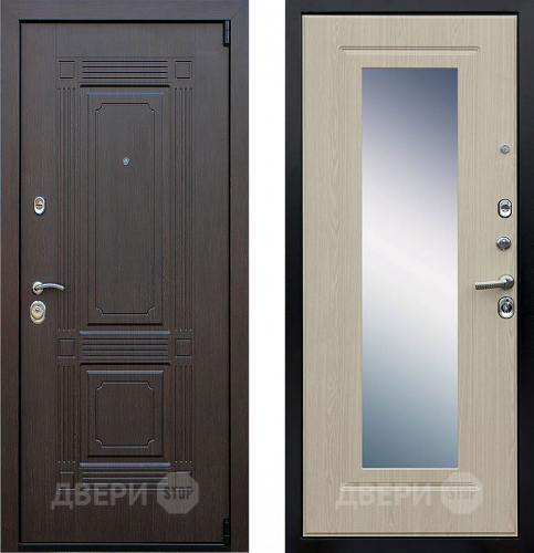 Дверь Йошкар Викинг с зеркалом Белёный  дуб в Павловском Посаде