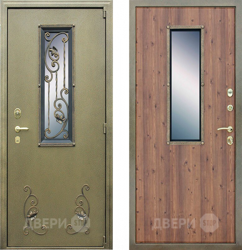 Дверь Йошкар с окном и ковкой в Павловском Посаде