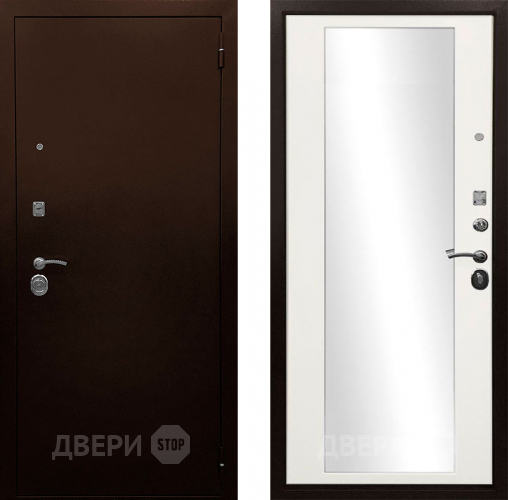 Дверь Ратибор Троя 3К зеркало Белый матовый в Павловском Посаде