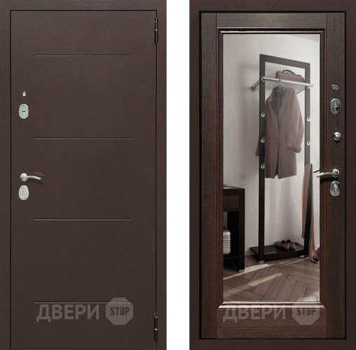 Дверь Престиж 100 с зеркалом Медь/Венге в Павловском Посаде
