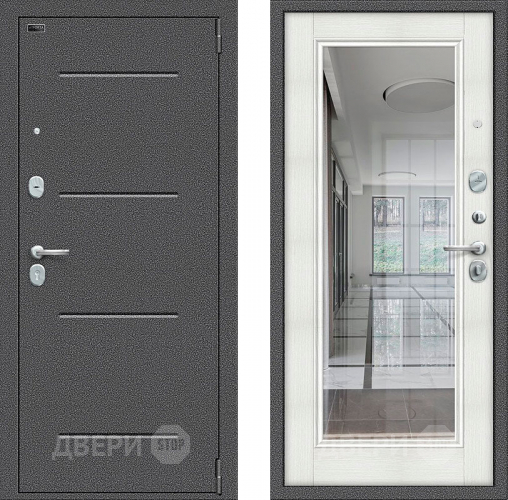 Входная металлическая Дверь Bravo Porta S-2 104/П61 с зеркалом Бьянко в Павловском Посаде