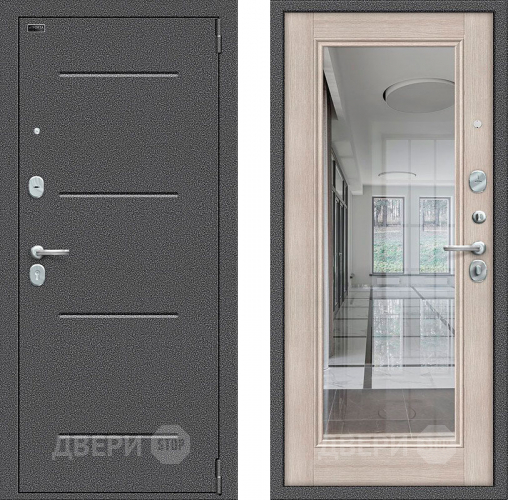 Входная металлическая Дверь Bravo Porta S-2 104/П61 с зеркалом Капучино в Павловском Посаде