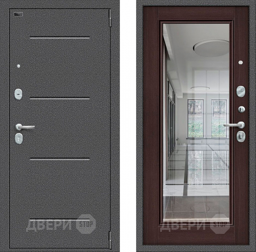 Входная металлическая Дверь Bravo Porta S-2 104/П61 с зеркалом венге в Павловском Посаде