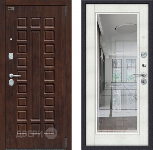 Входная металлическая Дверь Bravo Porta S-3 51/П61 с зеркалом Бьянко в Павловском Посаде