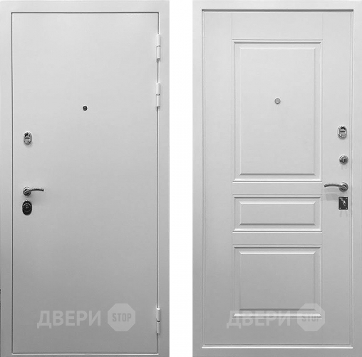 Входная металлическая Дверь Ратибор Бланко 3К Белый матовый в Павловском Посаде