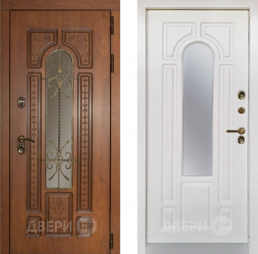 Дверь Заводская Лацио Термо Орех золотой/ Вайт (с терморазрывом) в Павловском Посаде