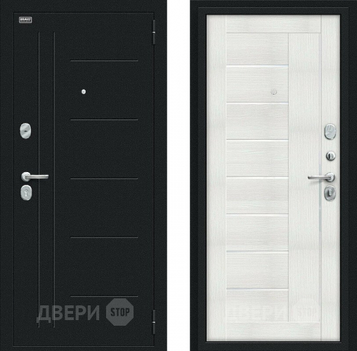 Дверь Bravo Проф Букле черное/Bianco Veralinga в Павловском Посаде