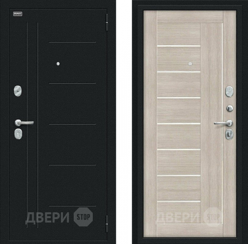 Входная металлическая Дверь Bravo Проф Букле черное/Cappuccino Veralinga в Павловском Посаде
