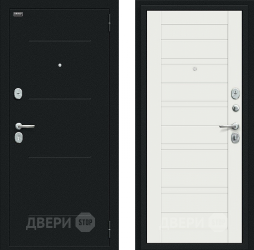 Дверь Bravo Сити Kale Букле черное/Off-white в Павловском Посаде