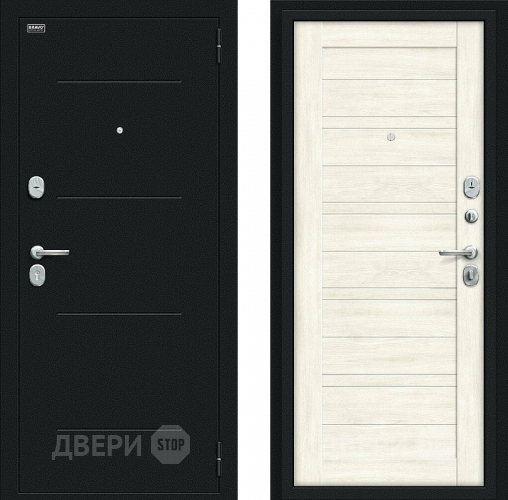 Входная металлическая Дверь Bravo Сити Kale Букле черное/Nordic Oak в Павловском Посаде