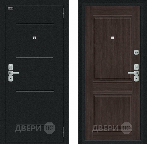Входная металлическая Дверь Bravo Нео Букле черное/Wenge Veralinga в Павловском Посаде