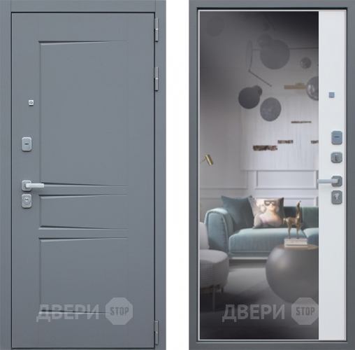Входная металлическая Дверь Йошкар Челси с зеркалом в Павловском Посаде
