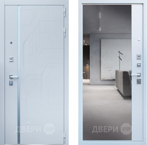 Входная металлическая Дверь Йошкар Эверест с зеркалом в Павловском Посаде