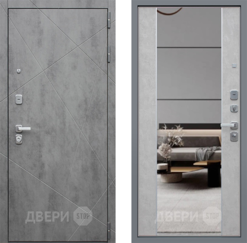 Входная металлическая Дверь Йошкар Дуэт-Б с зеркалом  в Павловском Посаде