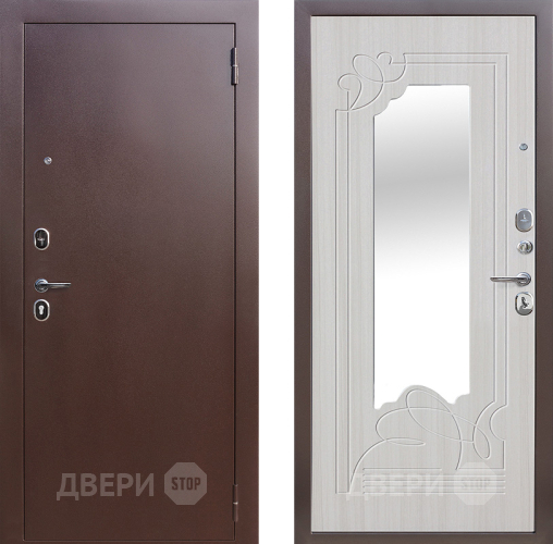 Входная металлическая Дверь Цитадель Ампир Зеркало Белый ясень в Павловском Посаде