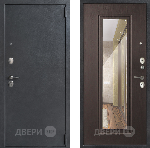 Входная металлическая Дверь Дверной Континент ДК-70 Зеркало Эко Венге в Павловском Посаде