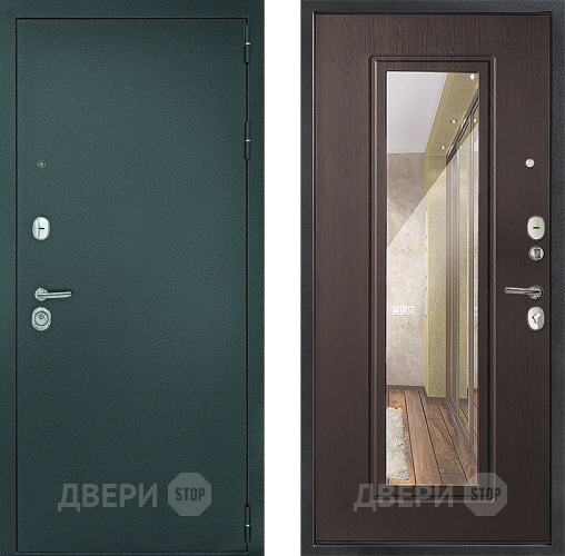 Дверь Дверной Континент Рубикон Серебро Зеркало Венге в Павловском Посаде