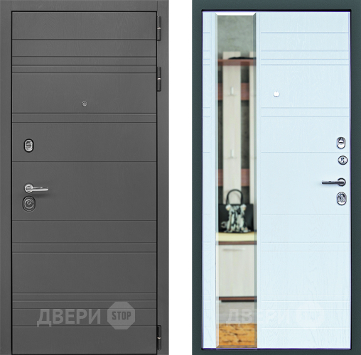 Входная металлическая Дверь Дверной Континент Новелло Белый браш в Павловском Посаде
