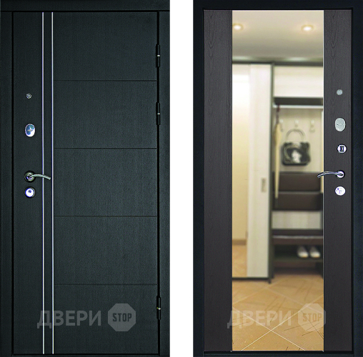 Входная металлическая Дверь Дверной Континент Тепло - Люкс Зеркало Венге в Павловском Посаде