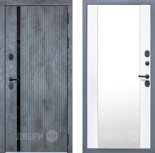 Входная металлическая Дверь Сударь МХ-46 Бетон Зеркало в Павловском Посаде