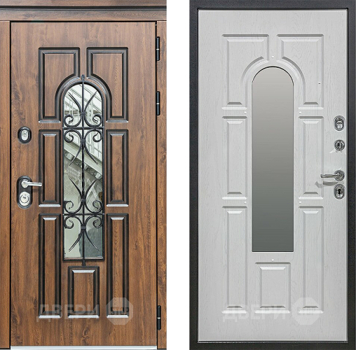 Входная металлическая Дверь Сударь МХ-32 Винорит Альберо Браш с Ковкой и окном в Павловском Посаде