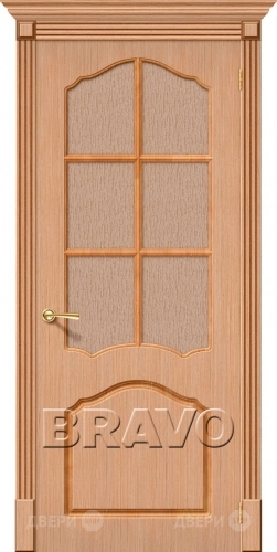 Межкомнатная дверь со стеклом Каролина (Дуб) в Павловском Посаде