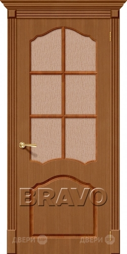Межкомнатная дверь со стеклом Каролина (Орех) в Павловском Посаде