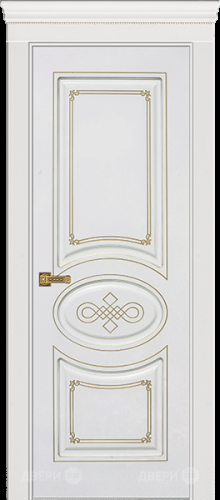 Межкомнатная дверь Дверь Премьер ДГ, белая эмаль, патина золото в Павловском Посаде