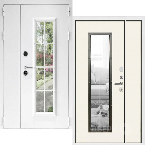 Входная металлическая Дверь Дверной Континент Тичино Двустворчатая Белая в Павловском Посаде