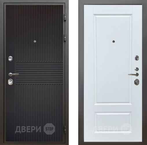Дверь Шелтер (SHELTER) Комфорт Черная шагрень 4 Белый матовый в Павловском Посаде