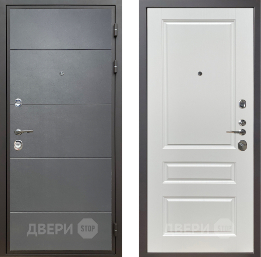 Входная металлическая Дверь Шелтер (SHELTER) Комфорт Лофт графит 1 Белый ясень в Павловском Посаде