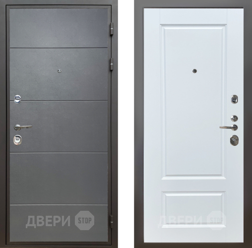 Дверь Шелтер (SHELTER) Комфорт Лофт графит 4 Белый матовый в Павловском Посаде