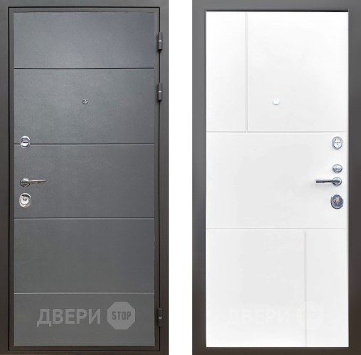 Входная металлическая Дверь Шелтер (SHELTER) Комфорт Лофт графит 8 Белый матовый в Павловском Посаде