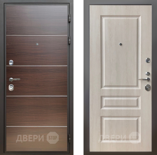 Входная металлическая Дверь Шелтер (SHELTER) Комфорт Венге структурный горизонт 3 Дуб филадельфия крем в Павловском Посаде