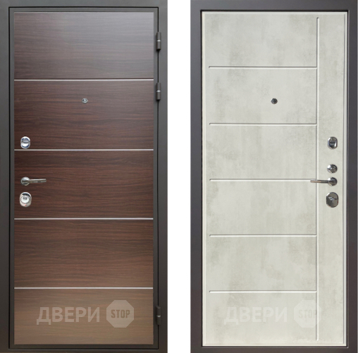 Входная металлическая Дверь Шелтер (SHELTER) Комфорт Венге структурный горизонт 11 Бетон крем в Павловском Посаде