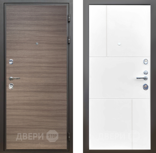 Входная металлическая Дверь Шелтер (SHELTER) Комфорт Дуб тоскано поперечный 8 Белый матовый в Павловском Посаде