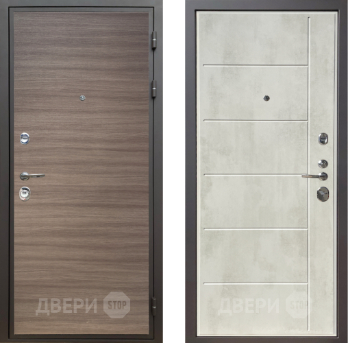 Входная металлическая Дверь Шелтер (SHELTER) Комфорт Дуб тоскано поперечный 11 Бетон крем в Павловском Посаде