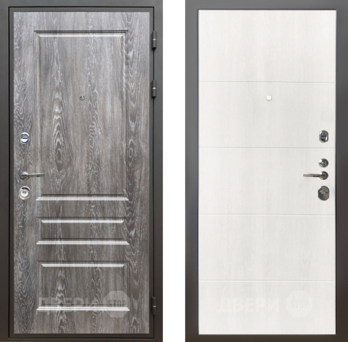 Входная металлическая Дверь Шелтер (SHELTER) Комфорт Дуб шале серебро 7 Дуб филадельфия крем в Павловском Посаде