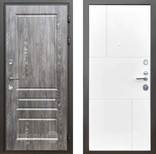 Входная металлическая Дверь Шелтер (SHELTER) Комфорт Дуб шале серебро 8 Белый матовый в Павловском Посаде