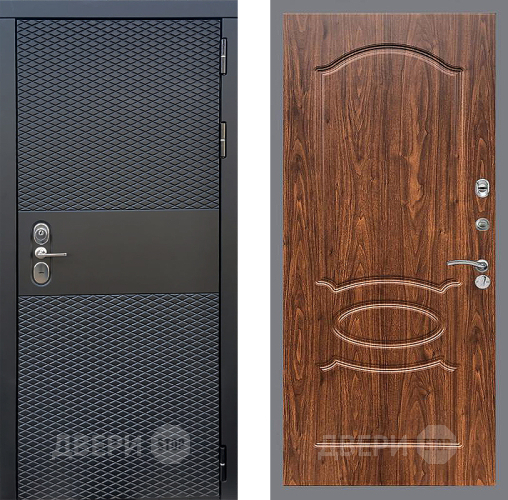 Входная металлическая Дверь Стоп БЛЭК CISA ФЛ-128 орех тисненый в Павловском Посаде