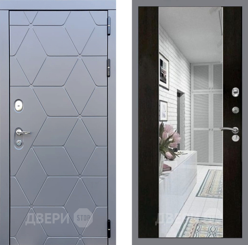 Входная металлическая Дверь Стоп КОСМО Зеркало СБ-16 Венге в Павловском Посаде