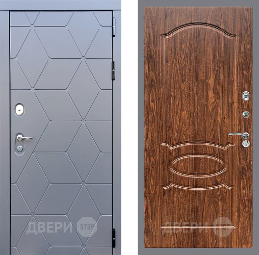 Дверь Стоп КОСМО ФЛ-128 орех тисненый в Павловском Посаде